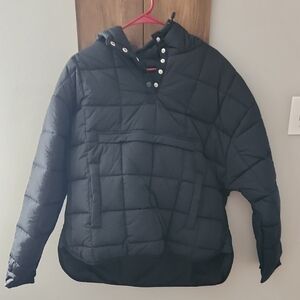 Black Quilted Hooded Jacket